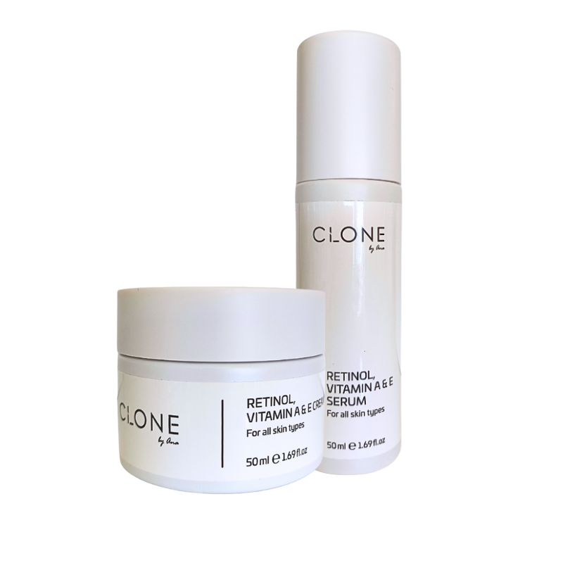 Creme + Sérum Facial Retinol, Vitamina A & E